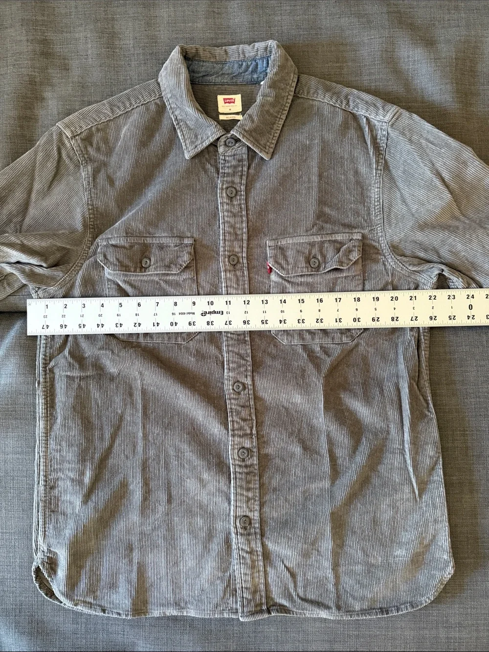 Levi's Light Gray Corduroy Workshirt - Picture 4 of 5